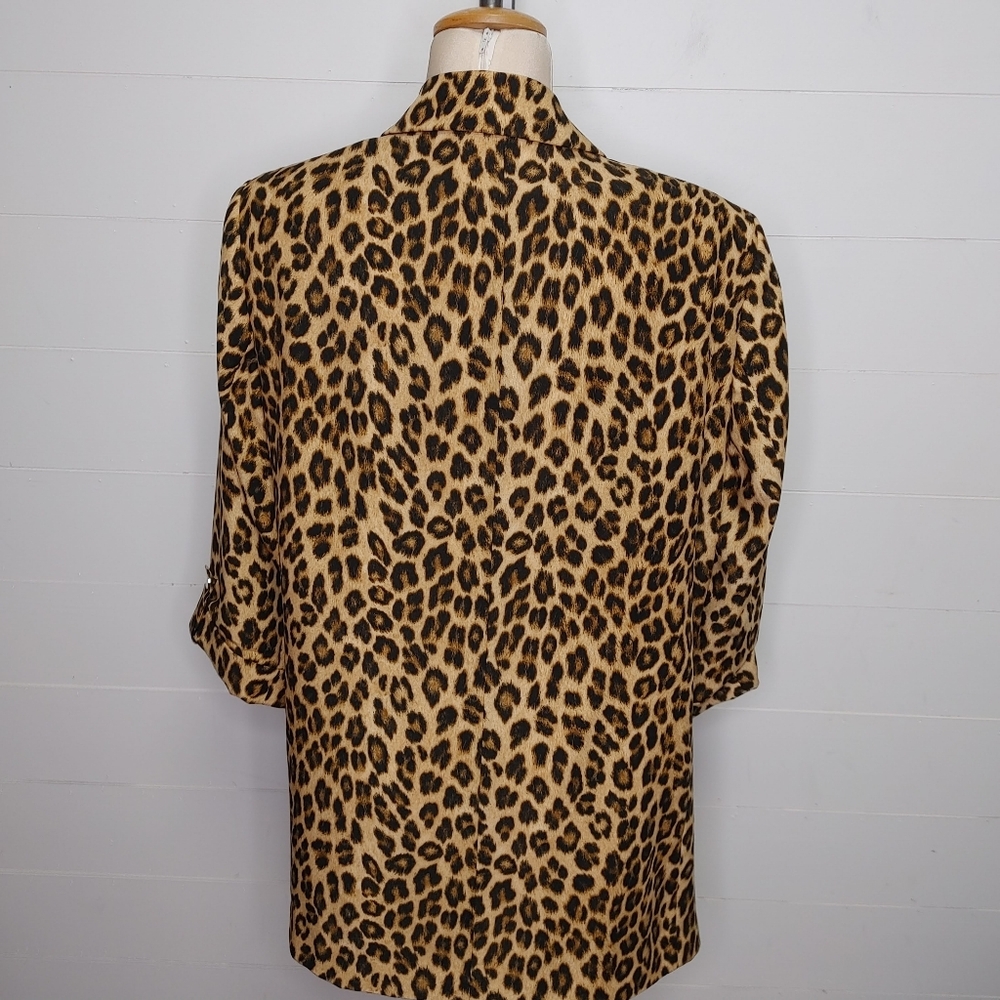 Zara Leopard Print Open Blazer Size XXL - Picture 7 of 12